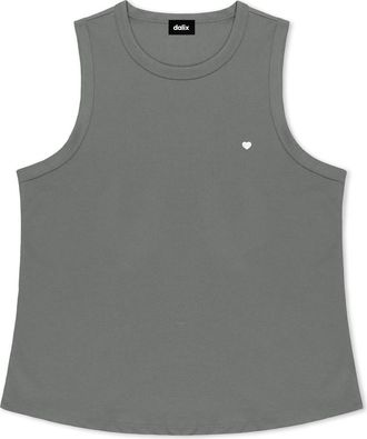 Dalix Lil Heart Cotton Jersey Tank in Shadow at Nordstrom, Size X-Small