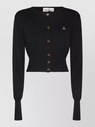 Vivienne Westwood bea cropped cardigan ribbed cuffs scalloped