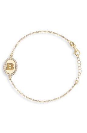 Meshmerise Diamond Initial Disc Bracelet in Yellow-B at Nordstrom Rack