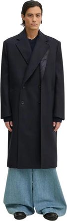 Y / Project Double Front Coat - Heren - Mantel - Blauw - S - Katoen - Jassen