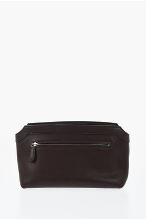 The Row Leather Clutch TERRASSE with Zip Closure size One Size