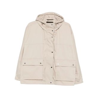 Moorer Rain Jackets, female, Beige, Size: L Maryana-Ad Rain Jacket