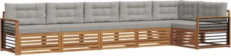 vidaXL Conjunto De Sof&aacute;s De Exterior 6 Uds. Gris Natural Y Claro Vidaxl