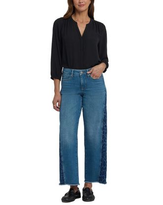 NYDJ Nydj Teresa Leopard Crest Wide Leg Jean