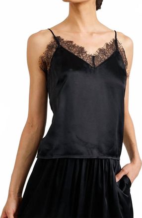 Bella Dahl Lace Trim Camisole In Black