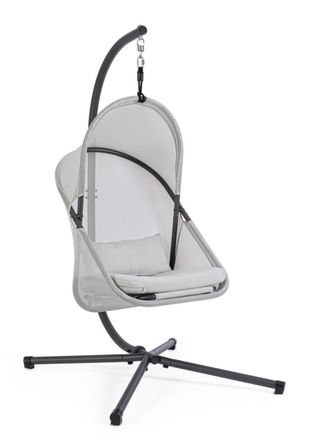 BIZZOTTO Silla colgante acero cojines grises