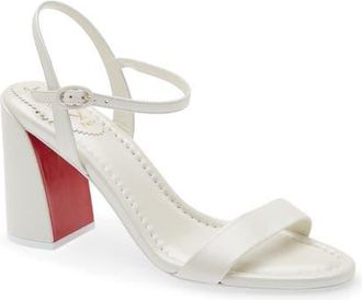 Christian Louboutin Miss Jane Sandal in W667 Bianco/lin Snow at Nordstrom, Size 36.5