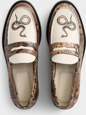 Duke + Dexter Mens Wilde snake penny loafers Men