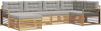 vidaXL Conjunto De Sof&aacute;s De Exterior 6 Uds. Blanco Y Gris Claro Vidaxl