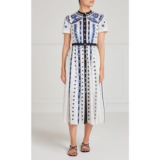 Temperley London Edith Shirt Dress in White/blue at Nordstrom, Size 10