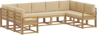 vidaXL Conjunto De Sof&aacute;s De Exterior 9 Uds. Y Beige Vidaxl