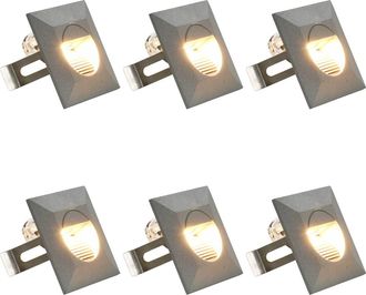 vidaXL Vidaxl - L&aacute;mparas Led De Pared De Jard&iacute;n 6 Unidades Cuadrada Plateada 5w