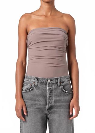 A Gold E Gwyneth Fit Bodysuit In Taupe