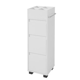 SoBuy Sobuy - Mobiletto Bagno Salvaspazio Cassettiera Bagno 3 Cassetti E 4 Scomparti Da Organizzare L30p30a90 Cm Bianco Bzr29-w