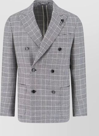 Lardini double-breasted check pattern blazer jacket
