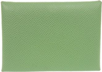 Herm&egrave;s Green Epsom Leather Coin Purse/Coin Case (Pre-Owned)