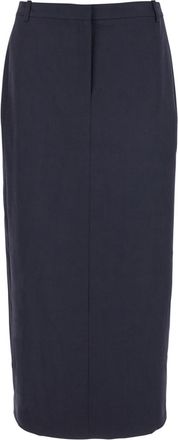 Theory Blue Midi Skirt With Slit