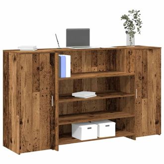 Berkfield Home Reception Desk Old Wood 180x50x103.5 cm Engineered Wood in Brown