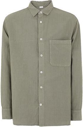 8 by YOOX COTTON-LINEN LOOSE FIT L/SLEEVE SHIRT