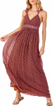 Dear John Denim Elia Halter Maxi Dress In Terracotta Plum