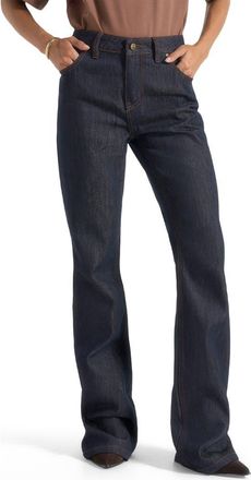 Mani&egrave;re De Voir Abbie Stacked Fit And Flare Jeans in Indigo at Nordstrom, Size 12
