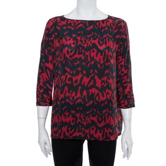 M Missoni Multicolor Printed Silk Oversized Top