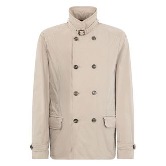 Moorer Double-Breasted Coats, male, Beige, Size: S Nabucco-KM Jacket