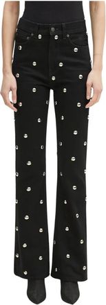 Fiorucci Wijde Broek - Dames - Wijde Broeken - Zwart - W29 - Denim - Broeken