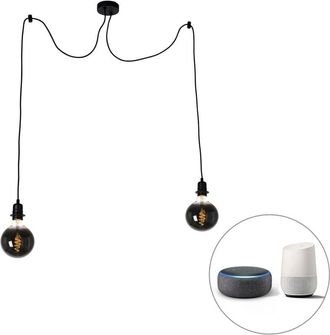 QAZQA Smart Pendant Light Black Incl. 2 Wifi G125 - Cava
