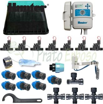 Hunter Kit De Riego De 7 Zonas Con Controlador Exterior X2