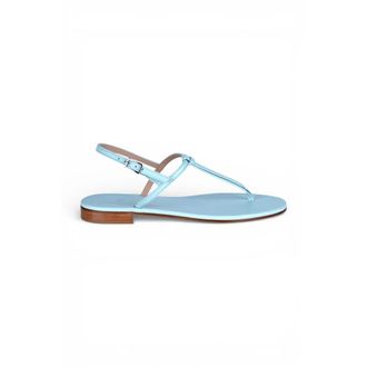 Paolo Ferrara Flat Sandals, female, Blue, Size: 10 US Nappa Thong Sandal