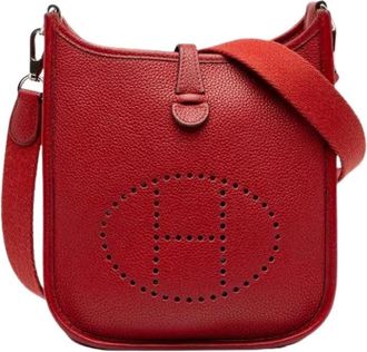 Herm&egrave;s Pre-owned Evelyne TPM Schoudertas - Dames - Vintage Schoudertas - Rood - ONE Size - Leer - Vintage