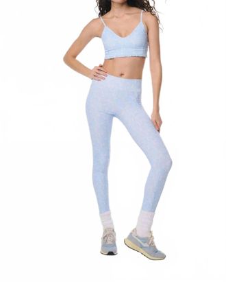 LoveShackFancy Kimi Bow Print Leggings In Blue