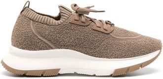 Gianvito Rossi Brown Fabric Athletic Womens Sneakers