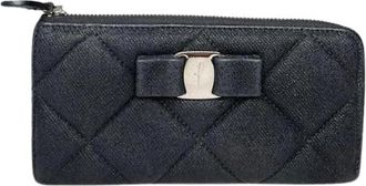 Ferragamo Pre-owned Polyester Portemonnee - Dames - Vintage Accessoires - Zwart - ONE Size - Polyester - Vintage