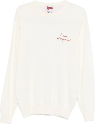 MC2 Saint Barth Sweater met borduurwerk en ronde hals - Wit