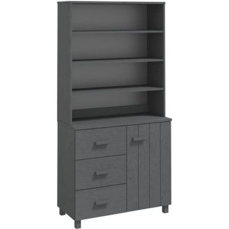 vidaXL Vidaxl - Credenza hamar in Legno Massello di Pino Grigio Scuro