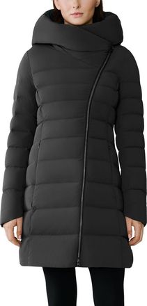 Soia & Kyo Judy Water Resistant 700 Fill Power Hooded Down Coat in Black at Nordstrom, Size Xx-Large