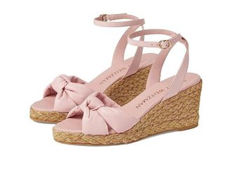 Stuart Weitzman Playa Snadals Womens 9B Pink Espadrille Knot Wedge Heel KHD2149