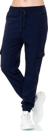 Generic Womens High Waist Casual Relaxed Stretch Fit Cargo Combat Sweatpants - Black Stone Blue Grey Khaki Nude Rust - S/M - L/XL (UK, Alpha, L, XL, Regular, 