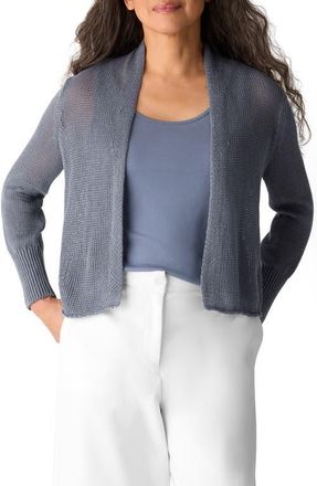 Eileen Fisher Open Front Organic Cotton Cardigan in Flint at Nordstrom, Size Xx-Small