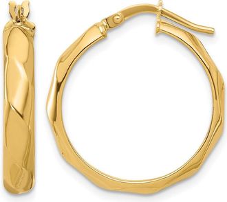 Diamond2Deal 10K Yellow Gold Round Shape Hoop Earrings