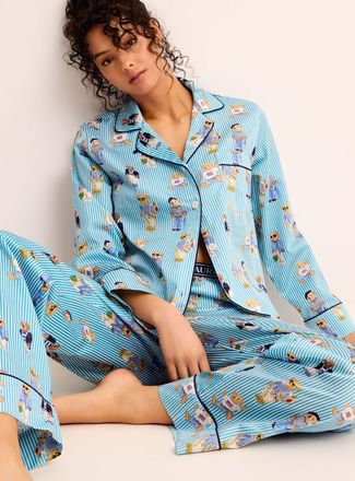 Polo Ralph Lauren Polo Shirt Ralph Lauren - Womens Teddy bears striped poplin pyjama set