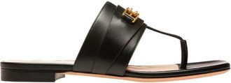 Bally Dorely Leather Flat Sandals, Brand Size 36.5 ( US Size 6 )