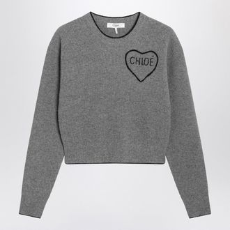 Chlo&eacute; Gray Wool And Cashmere Sweater