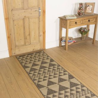 Runrug Hallway Carpet Runner Rug - Hardwearing & Durable, 7mm - Prism in Brown | Size: 80 cm x 210 cm