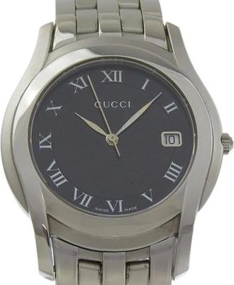 Gucci Pre-owned Watches, female, Black, Size: ONE SIZE Pre-owned 5500M Stainless Steel Quartz