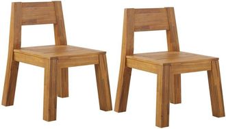 Beliani Set of 2 Garden Chairs LIVORNO Acacia Wood Brown