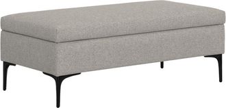 Simpli Home Rebecca 48In Mid Century Modern Rectangle Large Coffee Table Storage Ottoman With Lift Up Lid