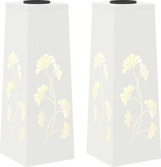 vidaXL Luz De Camino Led Solar 2 Uds. Blanco C&aacute;lido 18 X 18 X 50 Cm Vidaxl